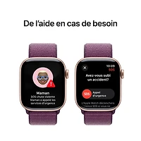 Koodo Apple Watch Series 10 (GPS + Cellular) 42mm Rose Gold Aluminum Case with Plum Sport Loop - Monthly Tab Payment