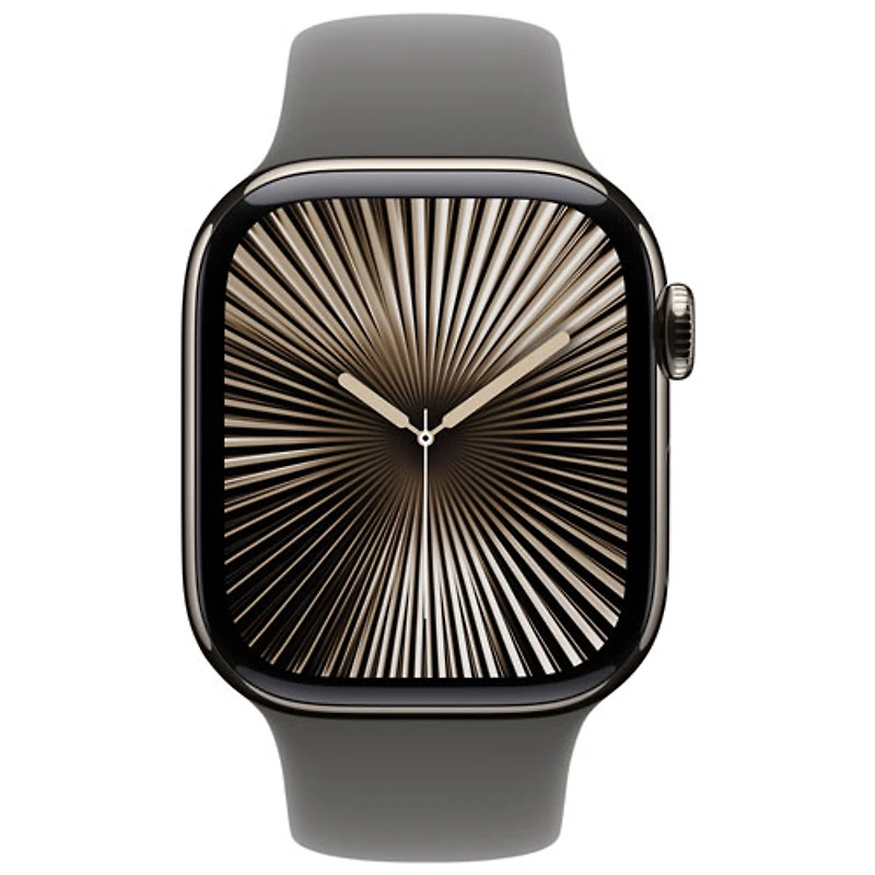 Koodo Apple Watch Series 10 (GPS + Cellular) 42mm Natural Titanium Case with Stone Grey Sport Band - / Medium