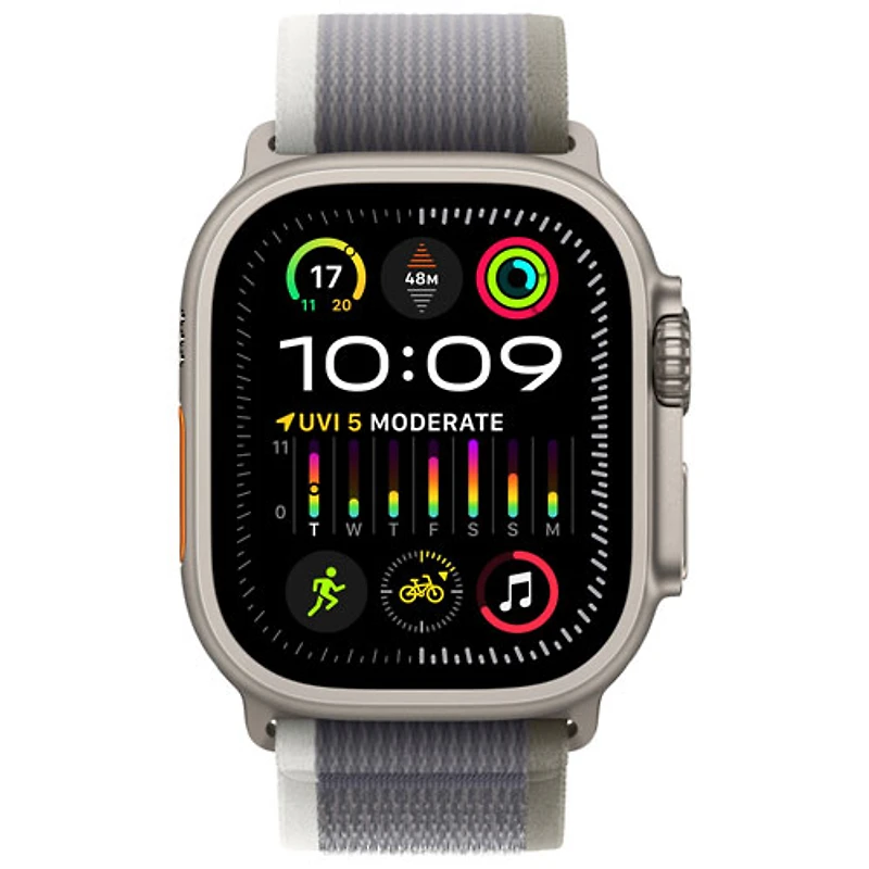 Koodo Apple Watch Ultra 2 (GPS + Cellular) 49mm Titanium Case with Green Grey Trail Loop - Medium / Large 145-220mm - Monthly Tab Payment
