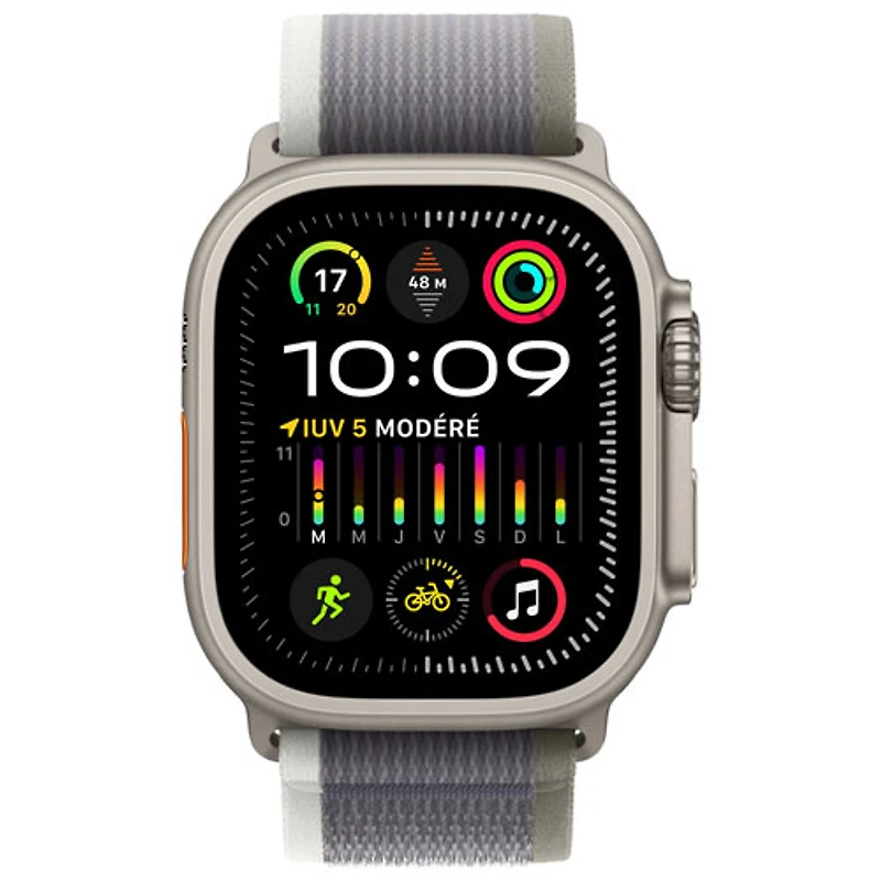 Koodo Apple Watch Ultra 2 (GPS + Cellular) 49mm Titanium Case with Green Grey Trail Loop - Medium / Large 145-220mm - Monthly Tab Payment