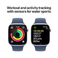 Koodo Apple Watch Series 10 (GPS + Cellular) 46mm Silver Aluminum Case with Denim Sport Band - / Medium