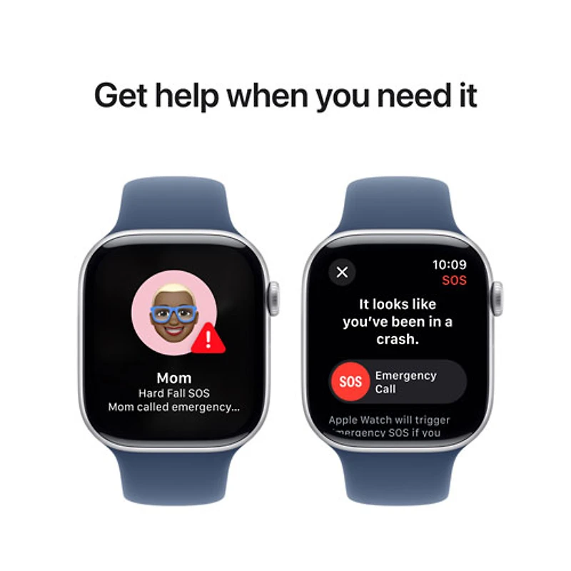 Koodo Apple Watch Series 10 (GPS + Cellular) 46mm Silver Aluminum Case with Denim Sport Band - / Medium