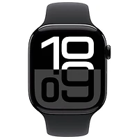 Koodo Apple Watch Series 10 (GPS + Cellular) 46mm Jet Black Aluminum Case with Black Sport Band - Medium/Large - Monthly Tab Payment