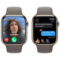 Koodo Apple Watch Series 9 (GPS + Cellular) 45mm Gold Stainless Steel Case with Clay Sport Band - Small/Medium 140-190mm - Monthly Tab Payment