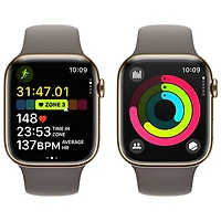 Koodo Apple Watch Series 9 (GPS + Cellular) 45mm Gold Stainless Steel Case with Clay Sport Band - Small/Medium 140-190mm - Monthly Tab Payment