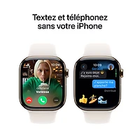 Koodo Apple Watch Series 10 (GPS + Cellular) 46mm Gold Titanium Case with Starlight Sport Band - / Medium