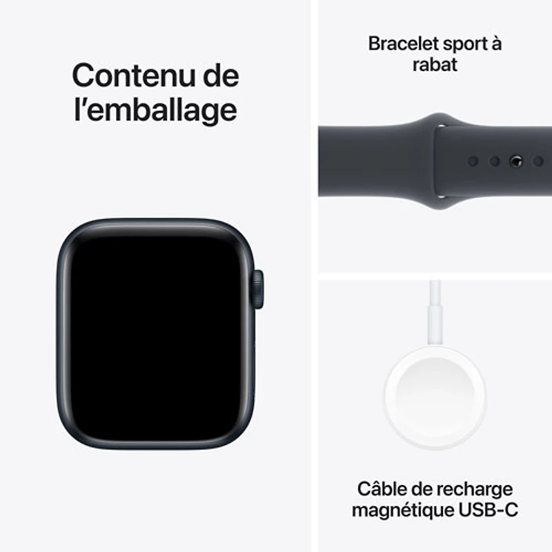 Apple Watch SE (GPS + cellulaire) avec boîtier de mm en aluminium minuit et bracelet sport minuit par Koodo - Moyen/Grand