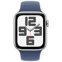 Koodo Apple Watch SE (GPS + Cellular) 44mm Silver Aluminum Case with Denim Sport Band - /Medium