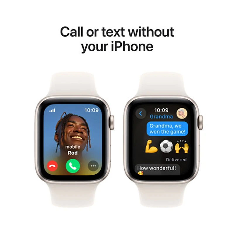 Apple Watch SE (GPS + cellulaire) avec boîtier de mm en aluminium comète et bracelet sport comète par Koodo - Moyen/Grand