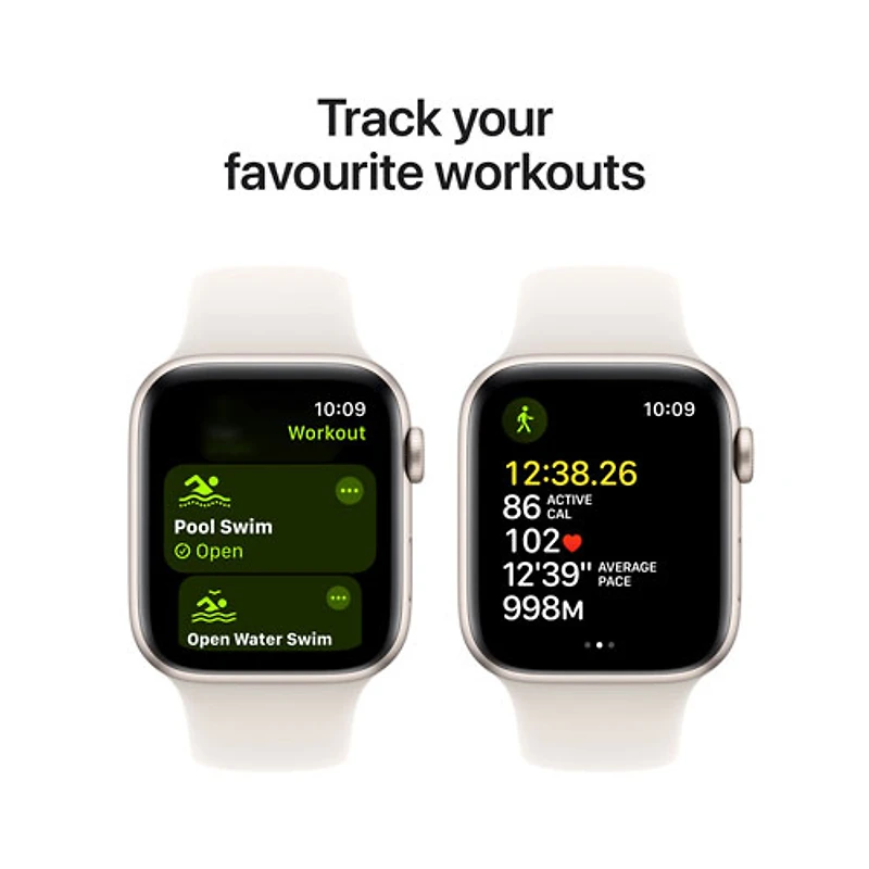 Apple Watch SE (GPS + cellulaire) avec boîtier de mm en aluminium comète et bracelet sport comète par Koodo - Moyen/Grand
