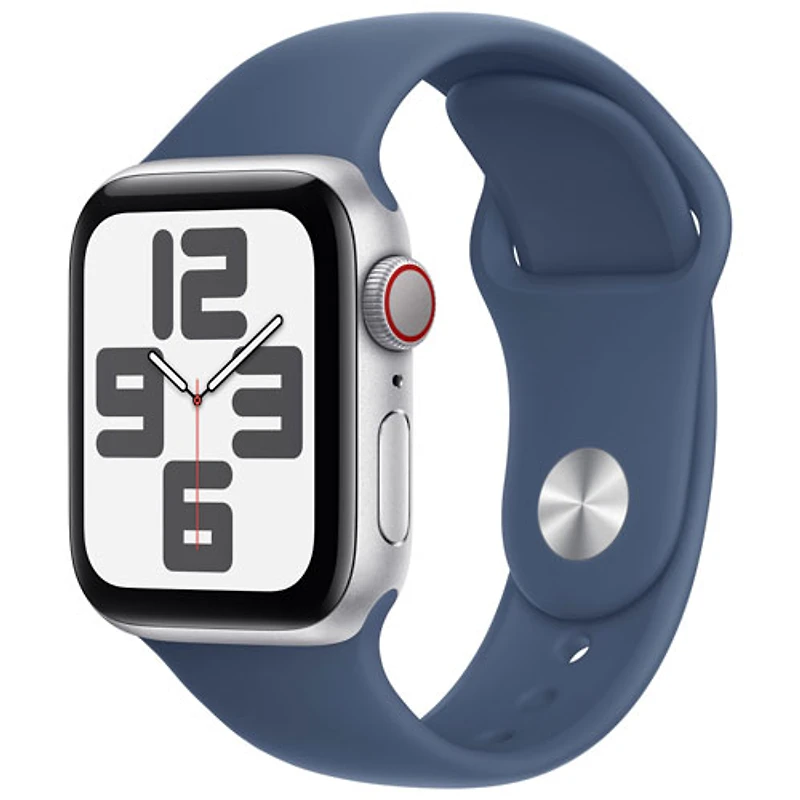 Koodo Apple Watch SE (GPS + Cellular) 40mm Silver Aluminum Case with Denim Sport Band - Small/Medium - Monthly Tab Payment