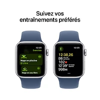Koodo Apple Watch SE (GPS + Cellular) 40mm Silver Aluminum Case with Denim Sport Band - Small/Medium - Monthly Tab Payment
