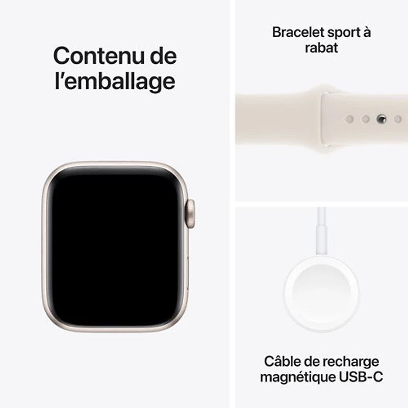 Apple Watch SE (GPS + cellulaire) avec boîtier de 44 mm en aluminium comète et bracelet sport comète par Koodo - Petit/Moyen - Paiement Balance mensuel
