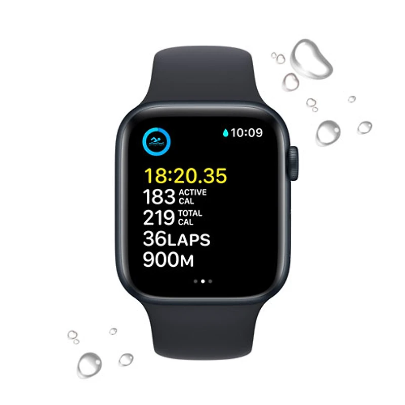 Koodo Apple Watch SE (GPS + Cellular) 44mm Midnight Aluminum Case with Midnight Sport Band (2022) - Monthly Tab Payment
