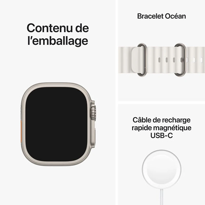 Koodo Apple Watch Ultra (GPS + Cellular) 49mm Titanium Case with Ocean Band
