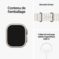 Koodo Apple Watch Ultra (GPS + Cellular) 49mm Titanium Case with Ocean Band