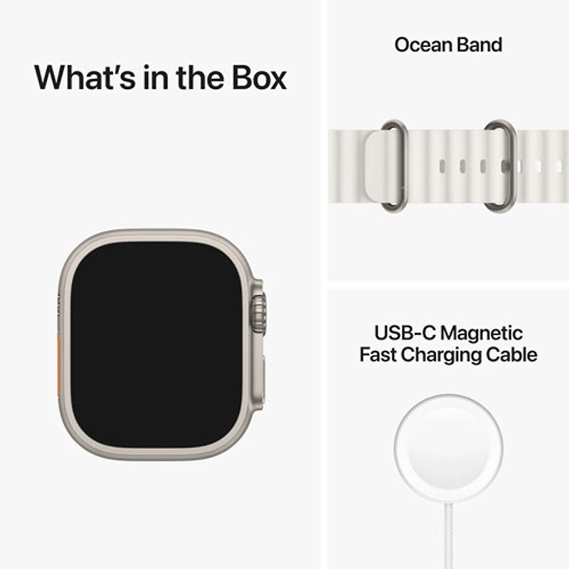 Koodo Apple Watch Ultra (GPS + Cellular) 49mm Titanium Case with Ocean Band