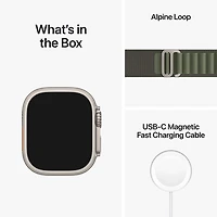 Koodo Apple Watch Ultra (GPS + Cellular) 49mm Titanium Case with Green Alpine Loop