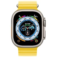 Apple Watch Ultra (GPS + cellulaire) avec boîtier de 49 mm en titane et bracelet océan jaune par Koodo - Paiement Balance mensuel