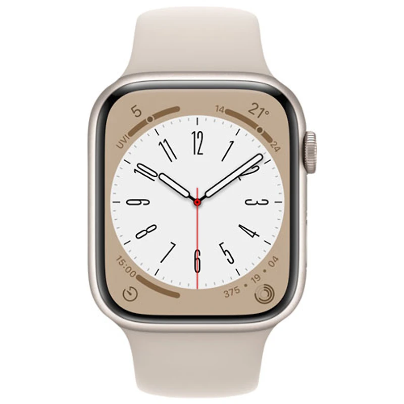 Koodo Apple Watch Series 8 (GPS + Cellular) 45mm Starlight Aluminum Case with Starlight Sport Band - Medium/Large - Monthly Tab Payment