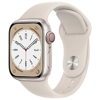 Koodo Apple Watch Series 8 (GPS + Cellular) 41mm Starlight Aluminum Case with Starlight Sport Band - Small/Medium - Monthly Tab Payment