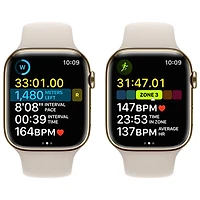 Koodo Apple Watch Series 8 (GPS + Cellular) 45mm Gold Stainless Steel Case with Starlight Sport Band - Medium/Large - Monthly Tab Payment
