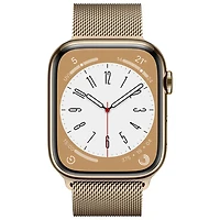Koodo Apple Watch Series 8 (GPS + Cellular) 45mm Gold Stainless Steel Case with Gold Milanese Loop - Medium/Large - Monthly Tab Payment