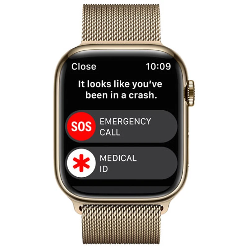 Koodo Apple Watch Series 8 (GPS + Cellular) 45mm Gold Stainless Steel Case with Gold Milanese Loop - Medium/Large - Monthly Tab Payment