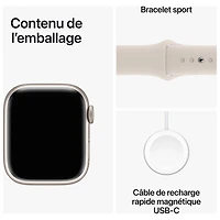 Koodo Apple Watch Series 9 (GPS + Cellular) 41mm Starlight Aluminium Case with Starlight Sport Band - Medium / Large 150-200mm - Monthly Tab Payment
