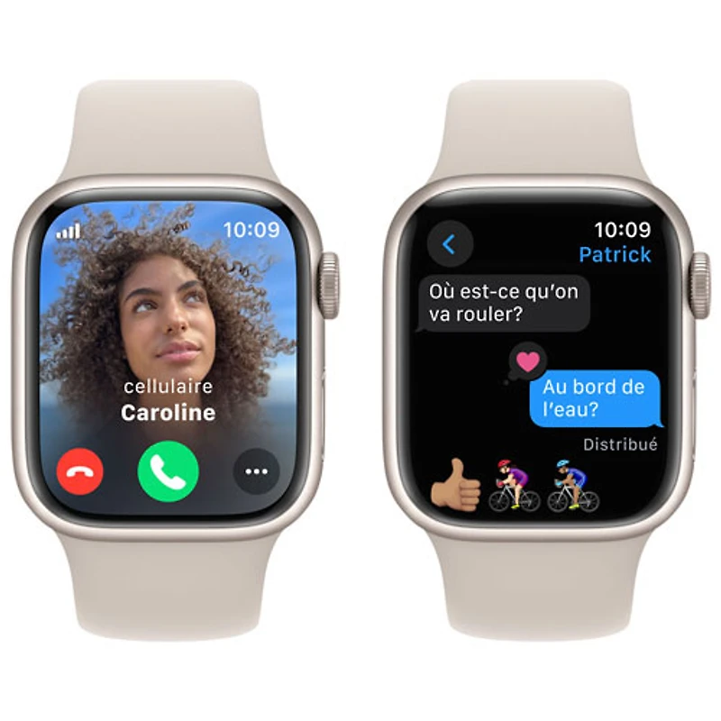 Koodo Apple Watch Series 9 (GPS + Cellular) 41mm Starlight Aluminium Case with Starlight Sport Band - Medium / Large 150-200mm - Monthly Tab Payment