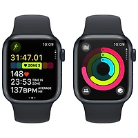 Koodo Apple Watch Series 9 (GPS + Cellular) 41mm Midnight Aluminum Case with Midnight Sport Band - Medium / Large 150-200mm - Monthly Tab Payment