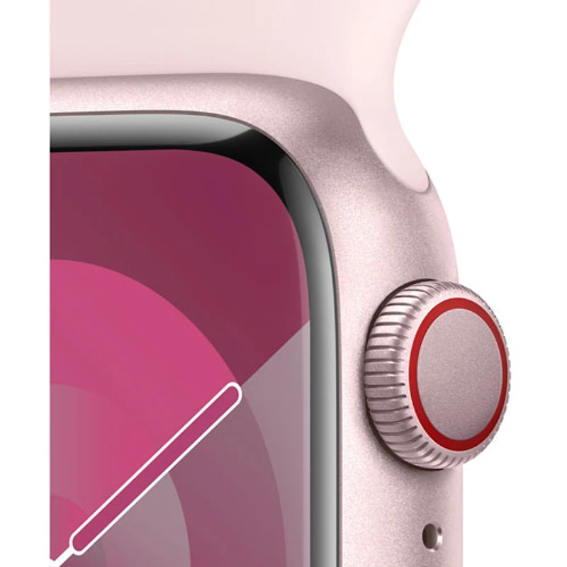 Koodo Apple Watch Series 9 (GPS + Cellular) 41mm Pink Aluminum Case with Light Pink Sport Band - Medium / Large 150-200mm - Monthly Tab Payment