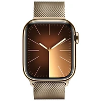 Koodo Apple Watch Series 9 (GPS + Cellular) 41mm Gold Stainless Steel Case with Gold Stainless Steel Milanese Loop - Small - Monthly Tab Payment