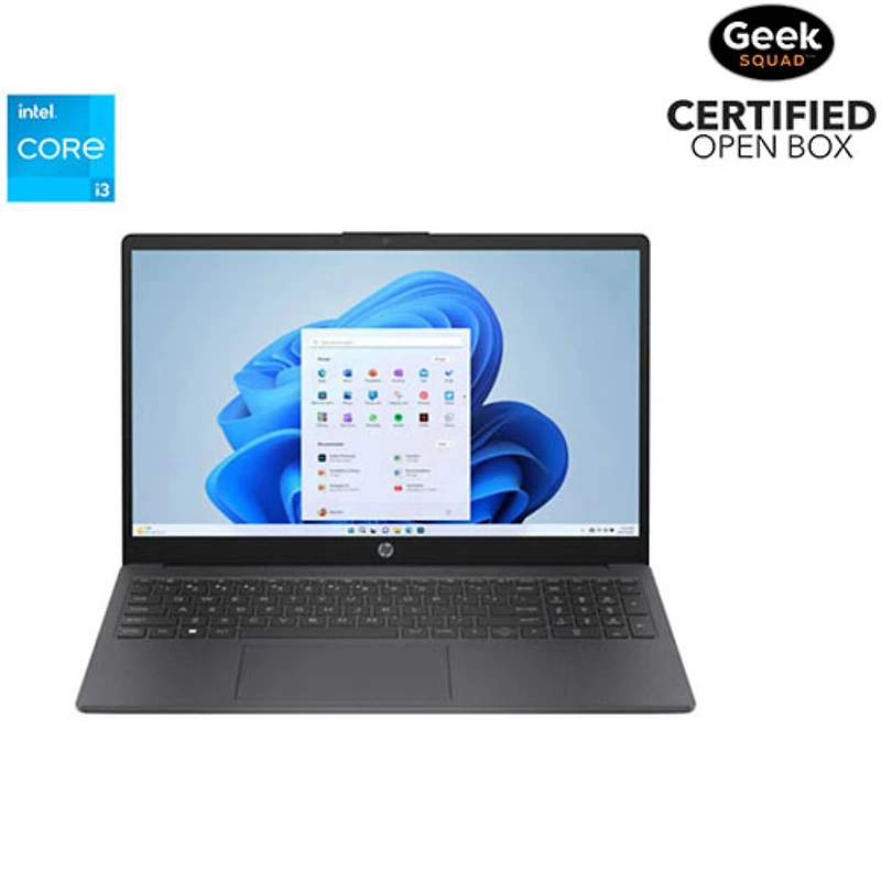 Boîte ouverte - Portable de 15,6 po de HP - Gris craie (Core i3 N305 d'Intel/RAM 8 Go/SSD 512 Go/Windows 11)