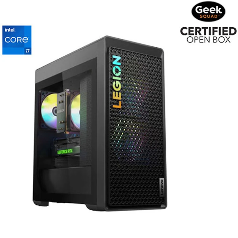 Boîte ouverte - Ordinateur de jeu Legion Tower 5i de Lenovo (Core i7-14700F d'Intel/RAM 32 Go/SSD 1 To/RTX 4070 Super)
