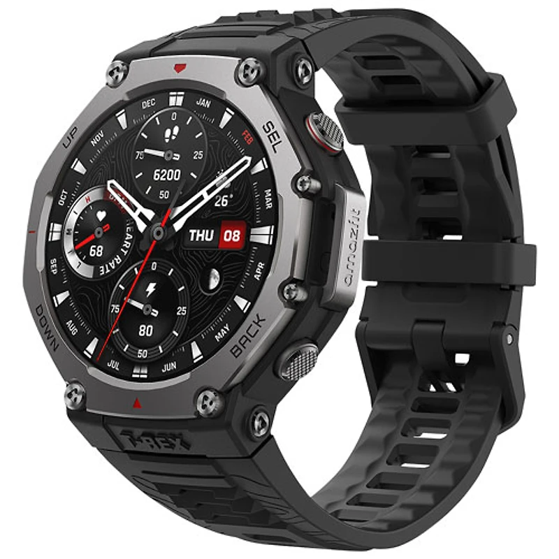 Montre intelligente d'extérieur Bluetooth de 48 mm T-Rex 3 d'Amazfit - Onyx