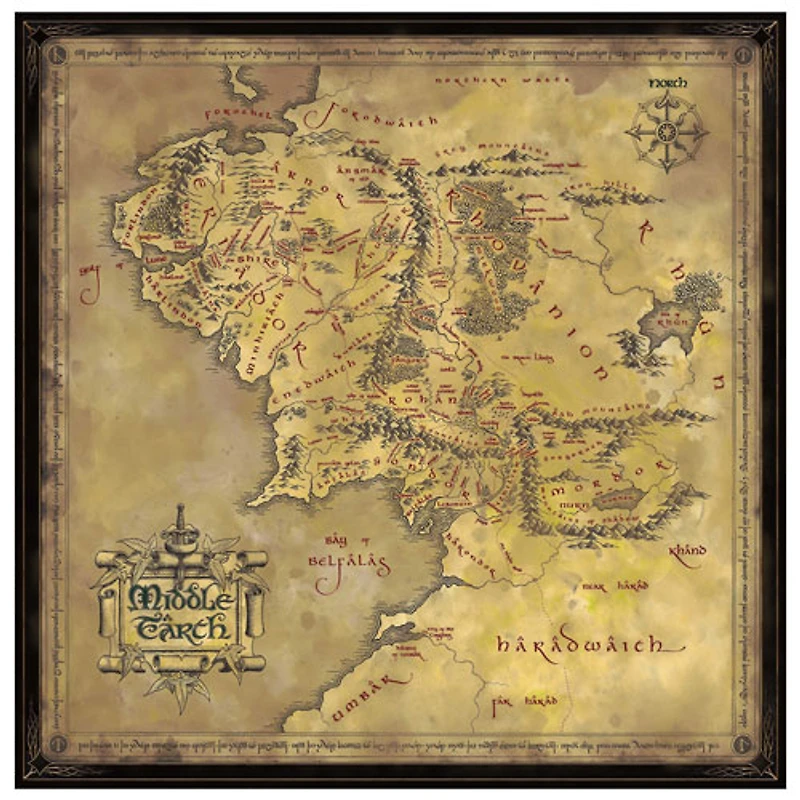 The Noble Collection : The Lord of the Rings Map of Middle-Earth - Casse-tête de 1000 pièces