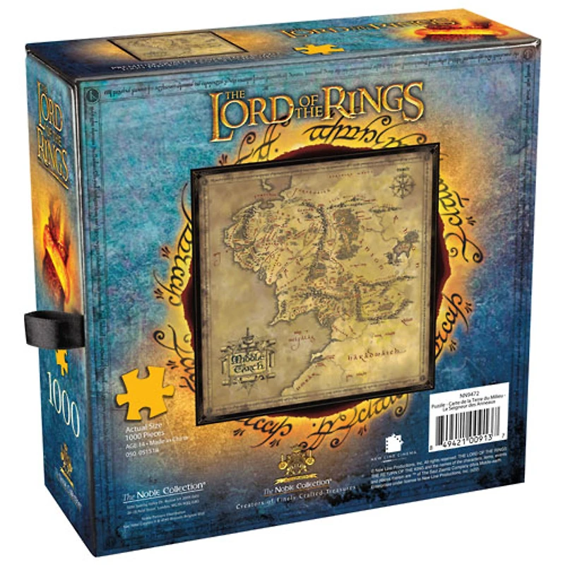The Noble Collection : The Lord of the Rings Map of Middle-Earth - Casse-tête de 1000 pièces