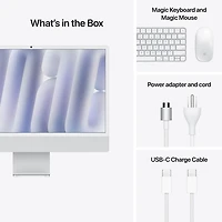 iMac à écran nanotexturé de 24 po d'Apple (automne 2024) - Argenté (puce M4 d'Apple/processeur graphique 10 coeurs/RAM 16 Go/SSD 256 Go) - Français