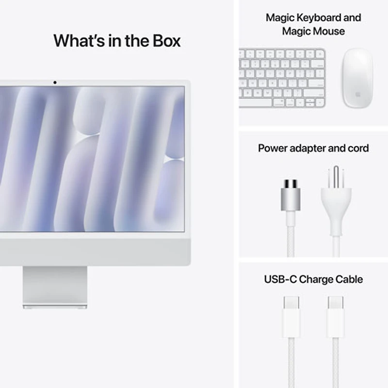 Apple iMac 24" (Fall 2024) - Silver (Apple M4 Chip / -Core GPU / 16GB RAM / 256GB SSD