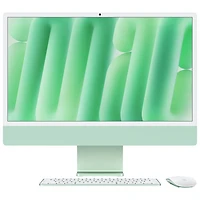 iMac de 24 po d'Apple (automne 2024) - Vert (puce M4 d'Apple/processeur graphique 8 coeurs/RAM 16 Go/SSD 256 Go) - Anglais