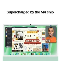 iMac de 24 po d'Apple (automne 2024) - Vert (puce M4 d'Apple/processeur graphique 8 coeurs/RAM 16 Go/SSD 256 Go) - Anglais