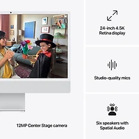 Apple iMac 24" (Fall 2024) - Silver (Apple M4 Chip / 10-Core GPU / 16GB RAM / 256GB SSD) - English