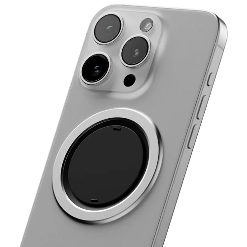ohsnap! - Support/prise extensible universel Snap 4 Luxe avec MagSafe pour téléphone cellulaire - Argenté pur