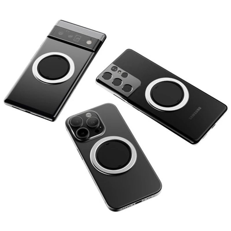 ohsnap! - Support/prise extensible universel Snap 4 Luxe avec MagSafe pour téléphone cellulaire - Argenté pur