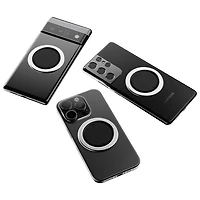 ohsnap! - Support/prise extensible universel Snap 4 Luxe avec MagSafe pour téléphone cellulaire - Argenté pur