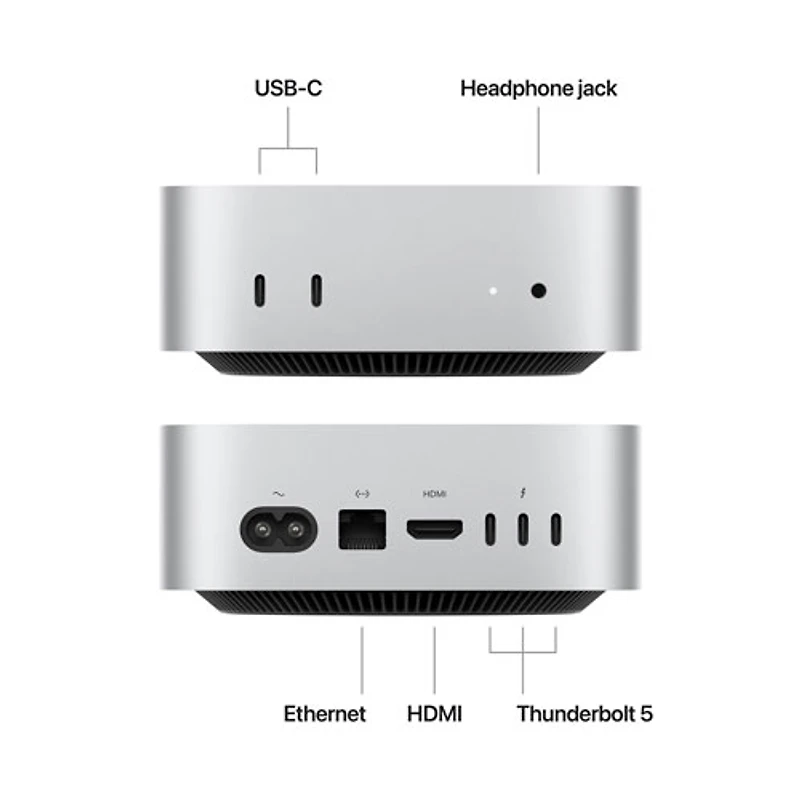 Ordinateur Mac mini de 512 Go d'Apple (MCX44VC/A) avec puce M4 Pro d'Apple à processeur central 12 coeurs/processeur graphique 16 coeurs/RAM 24 Go