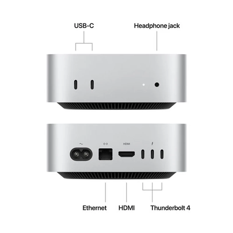 Ordinateur Mac mini de 256 Go d'Apple (MU9D3VC/A) avec puce M4 d'Apple à processeur central 10 coeurs/processeur graphique 10 coeurs/RAM 16 Go