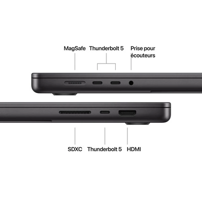 MacBook Pro de 16,2 po d'Apple (automne 2024) - Noir infini (M4 Max d'Apple/RAM 48 Go/SSD 1 To) - Français