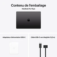 MacBook Pro de 16,2 po d'Apple (automne 2024) - Noir infini (M4 Max d'Apple/RAM 48 Go/SSD 1 To) - Français